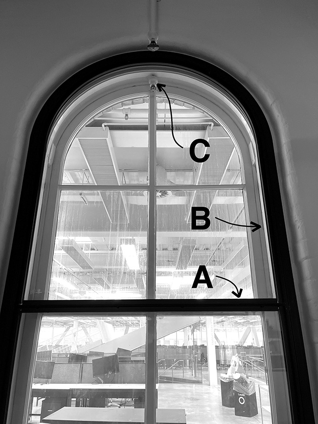 Annotated image of window.