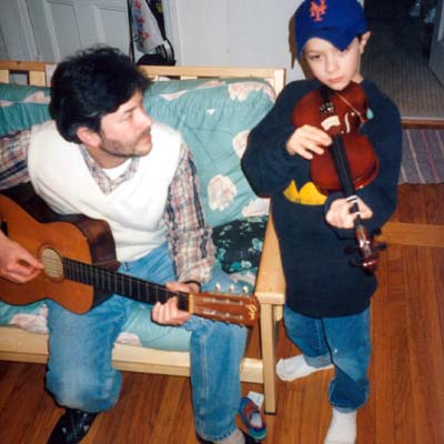 Rob on violin, Jonathan on guitar, 1994
