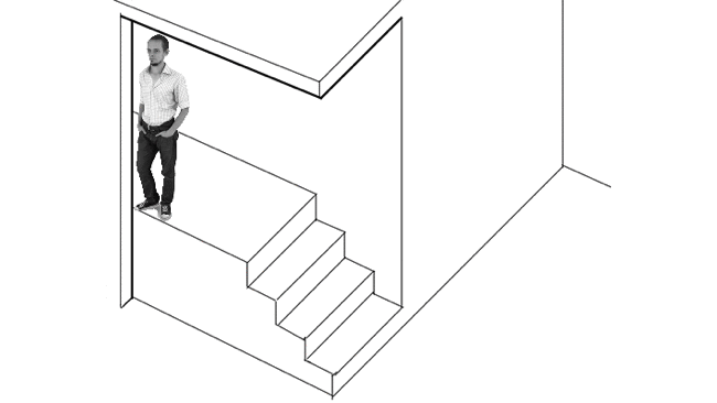 ultra-schematic animation showing stair becoming ramp