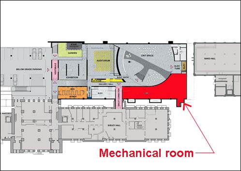 basement plan, Milstein Hall