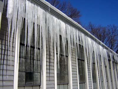 Foundry at Cornell: ice dams and icicles