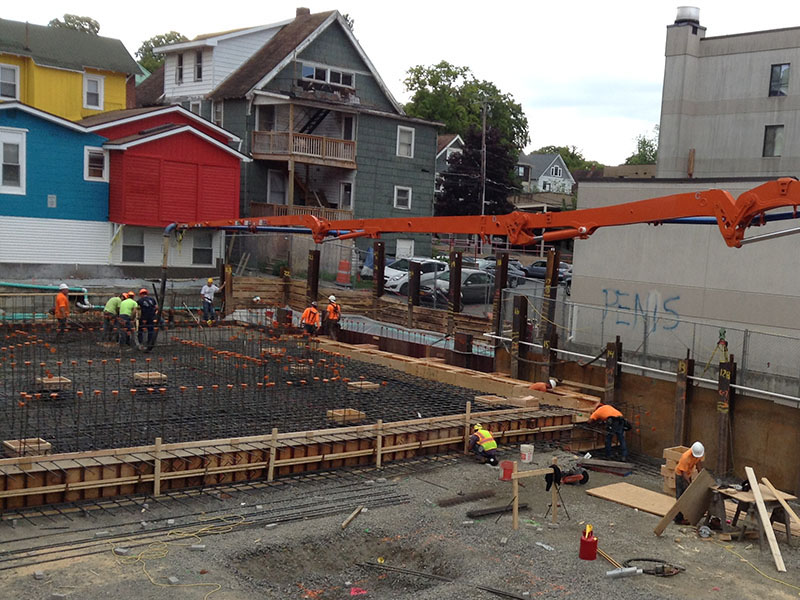 collegetown crossings mat foundation reinforcement, Aug. 2015