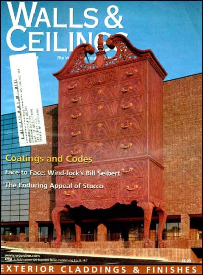 EIFS building on cover of Walls & Ceilings magazine