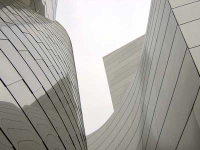 Gehry's disney concert hall, showing metal panels
