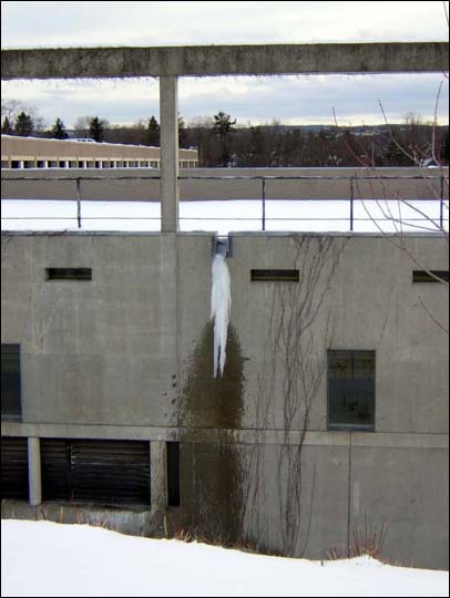 Ice dam formation in Ithaca, NY — Squash Courts
