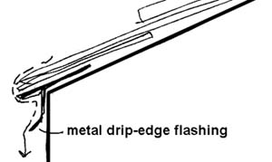 section showing drip-edge flashing