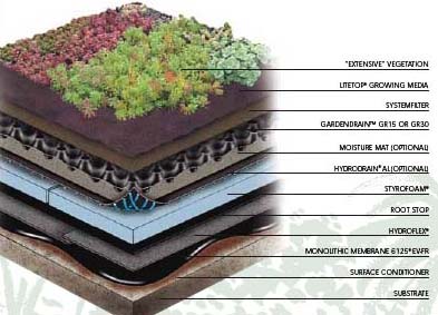 Hydrotech green roof system