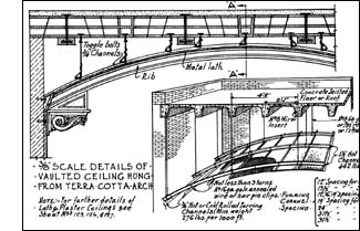 arch graphic standards detail showing hung plaster vault