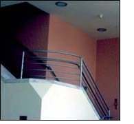 Schwartz Center by Stirling showing use of paint