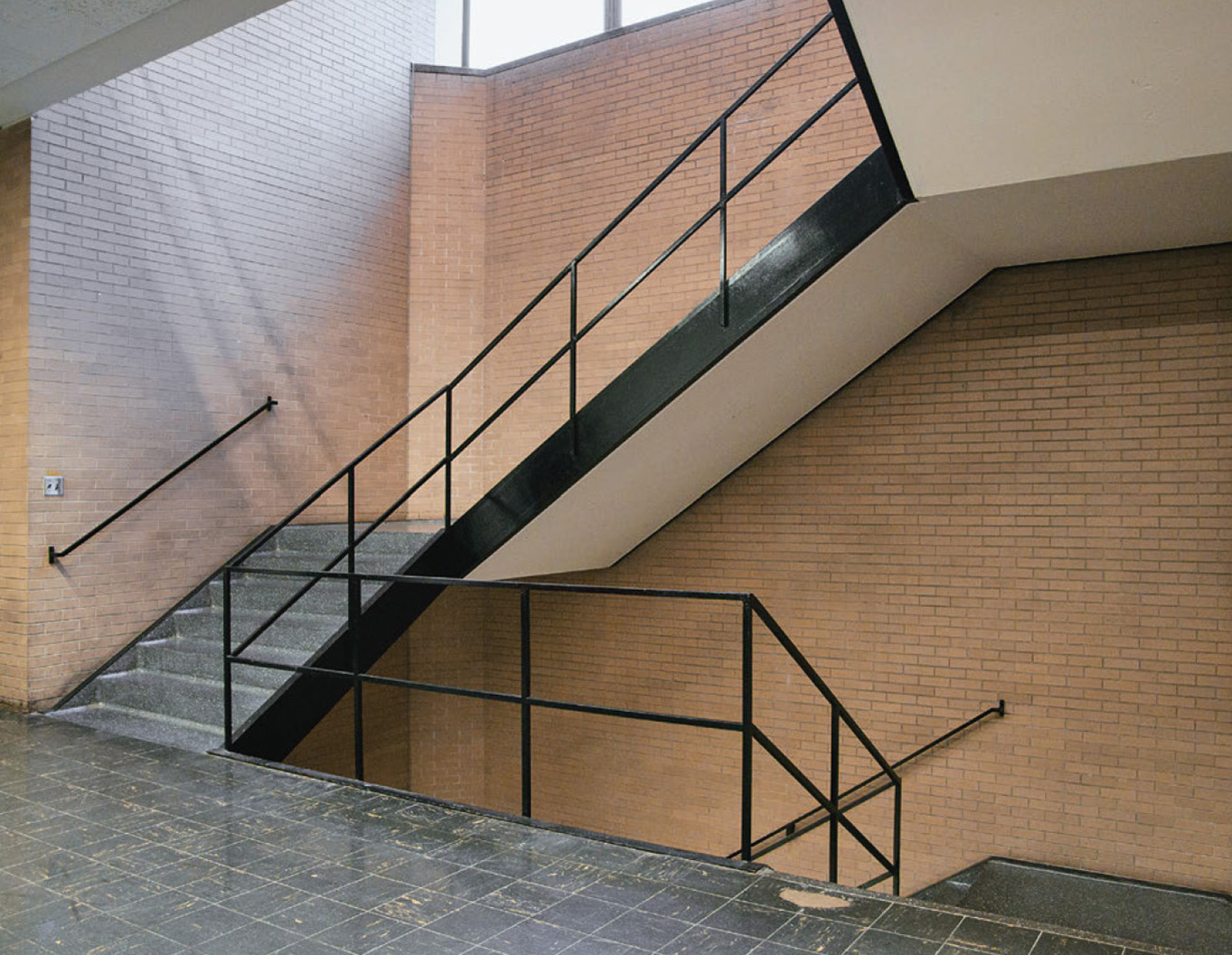 Mies van der Rohe stair, Wishnick Hall at IIT