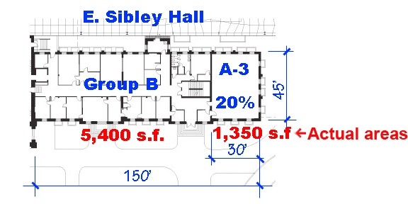 East Sibley Hall 1st-floor plan