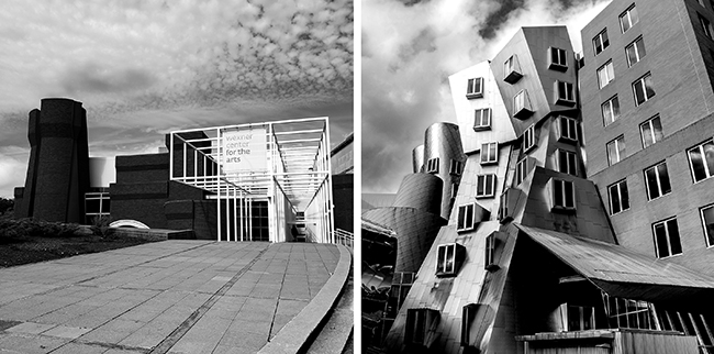 Photos of Wexner Center and Stata Center.