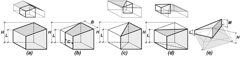 various taper geometries including 1-way, 4-way, trapezoidal, and crickets