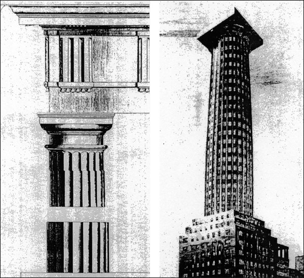 doric column compared to Loos' Tribune competition