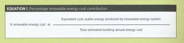 LEED's equation 1 from the EA renewable energy credit