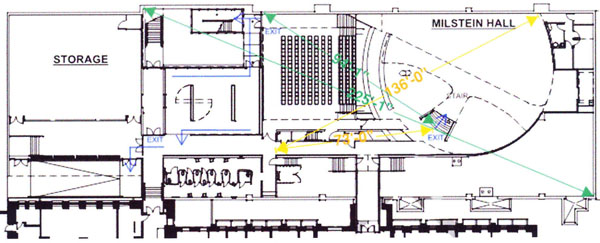 plan of Milstein Hall crit space exits