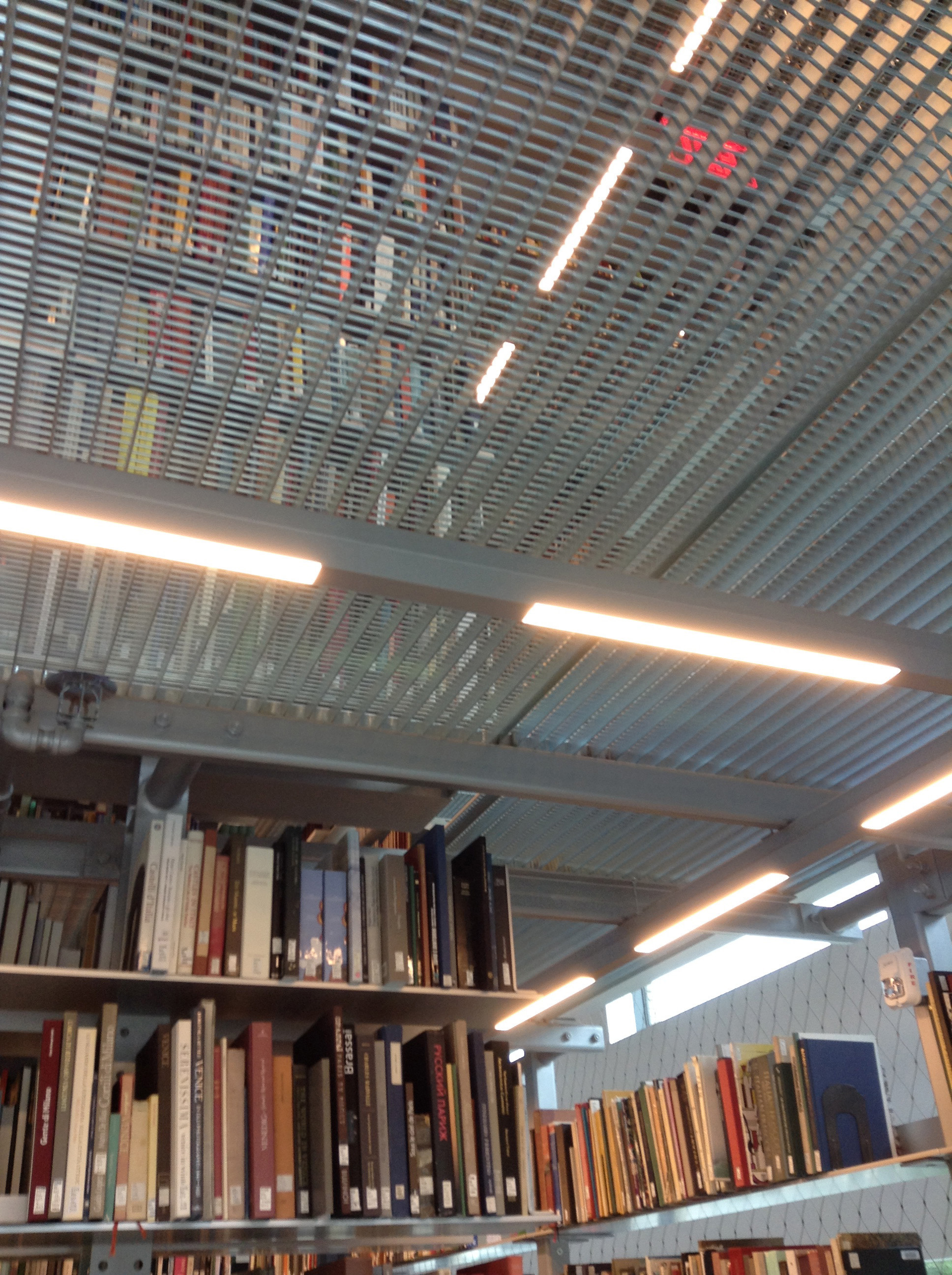 Open steel grate flooring in Mui Ho Fine Arts Library