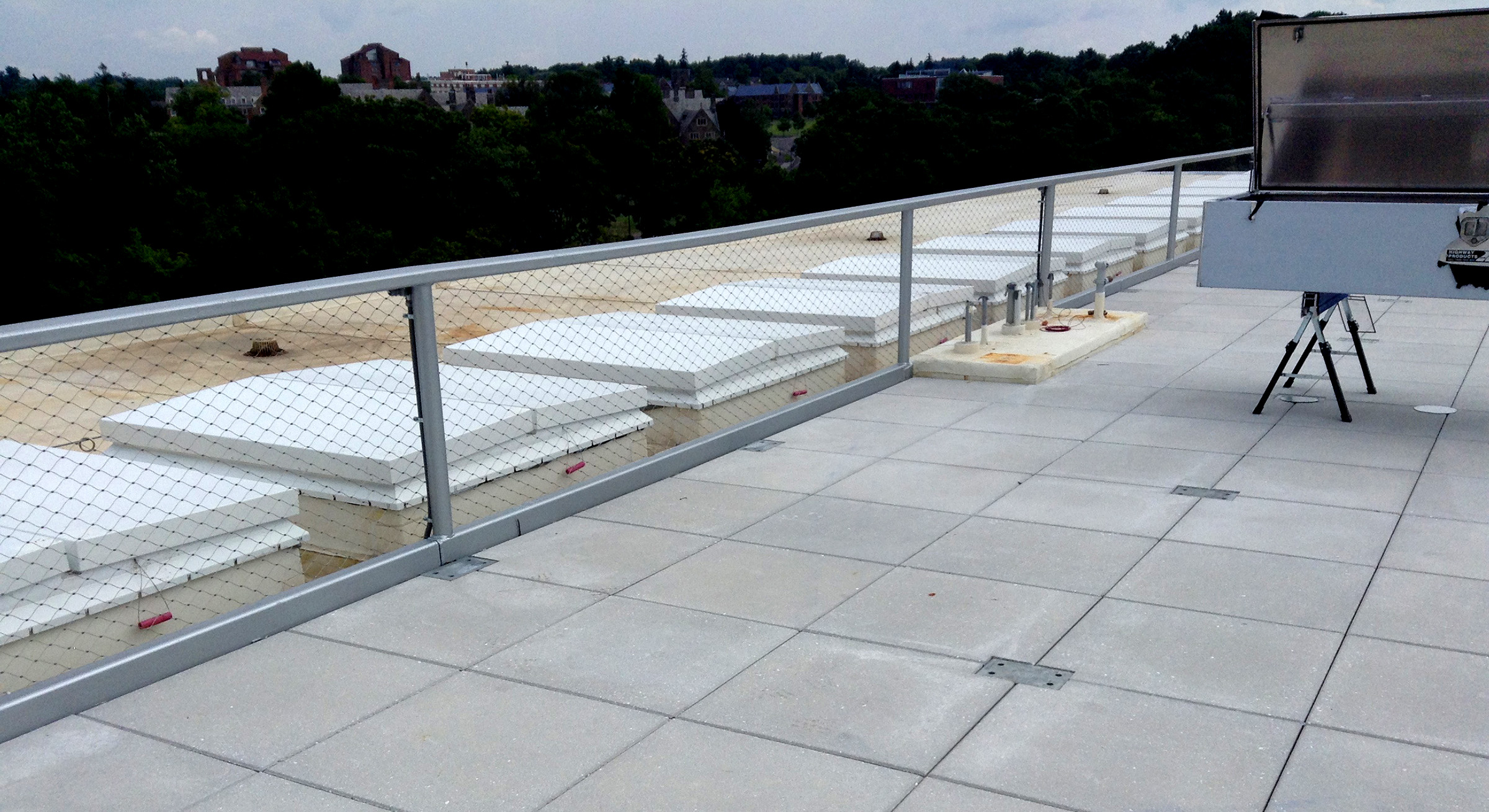 Rand Hall roof deck showing smoke exhaust vents