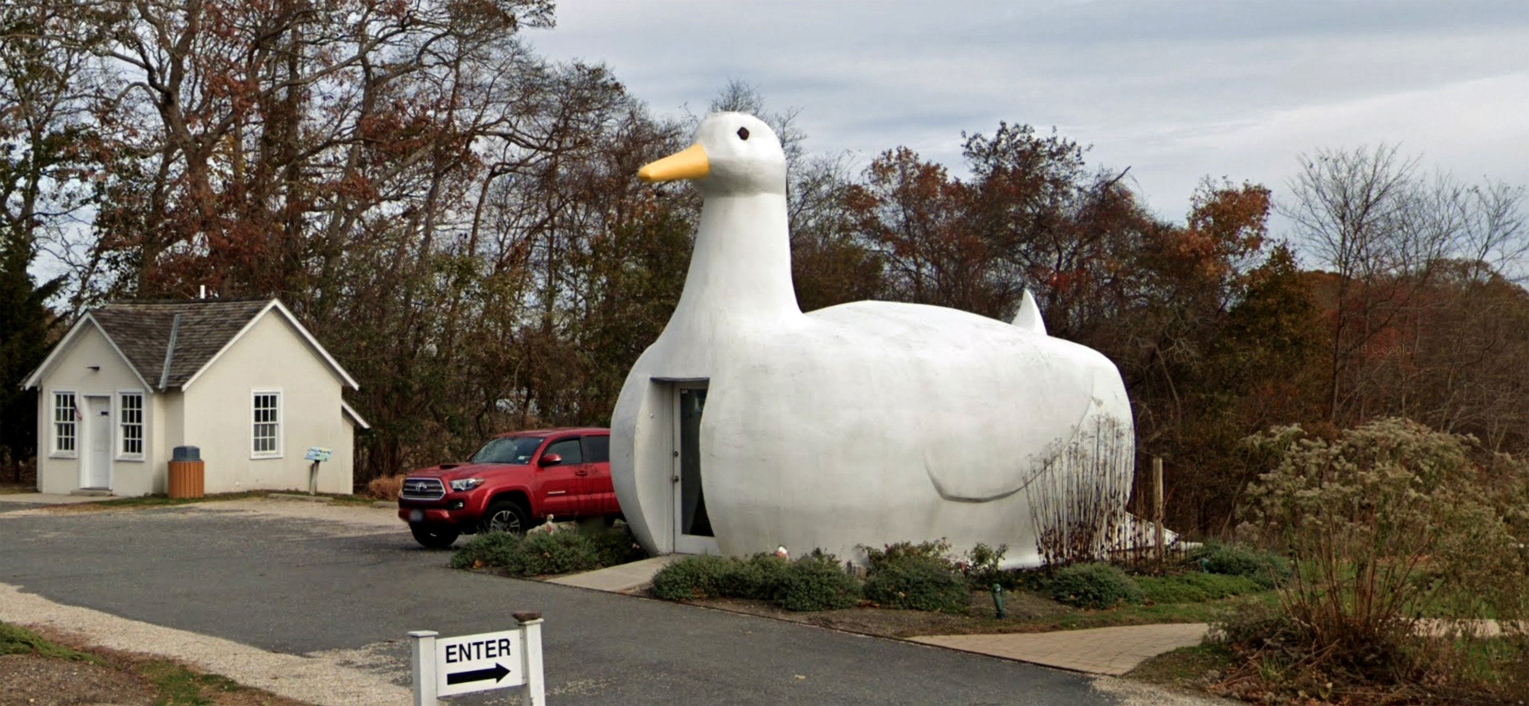 Google street view image of the Long Island Duckling