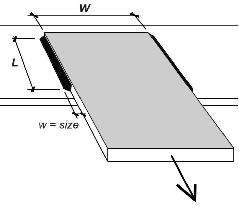 Sketch showing parallel, longitudinal welds